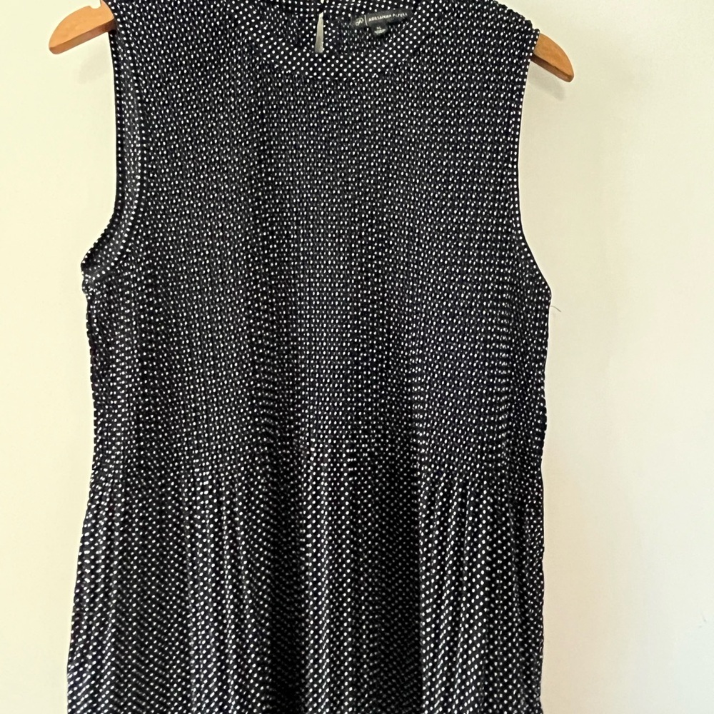 Adrianna Papell Navy and White Polka Dot Dress